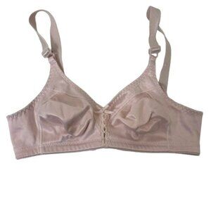 Bali Double Support Tailored Wireless Lace Up Front Bra Pink Size 34B